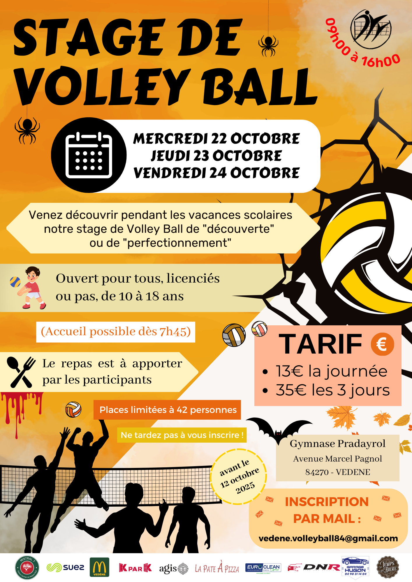 Annonce - Stage de volleyball