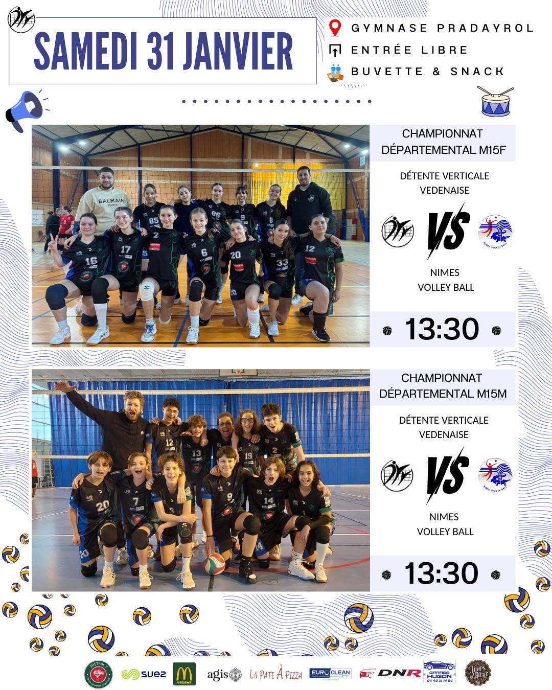 Annonce - Match M15F M15M